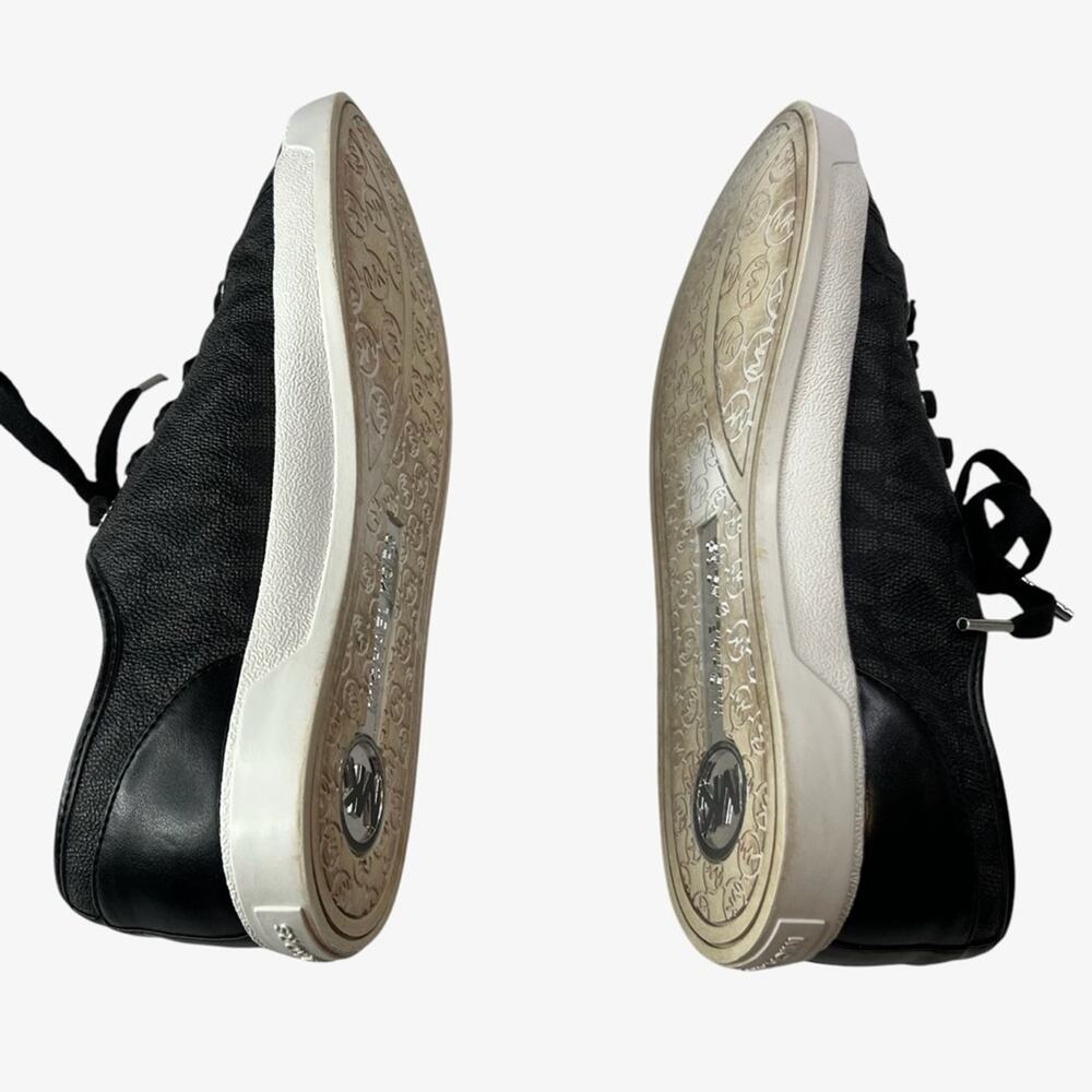 Michael Kors Womens MK City Sneakers SZ 9 Black Gray Low Top Lace Up Logo Shoes - Picture 4 of 12